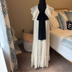 Tory Burch White and Black Maxi Dress